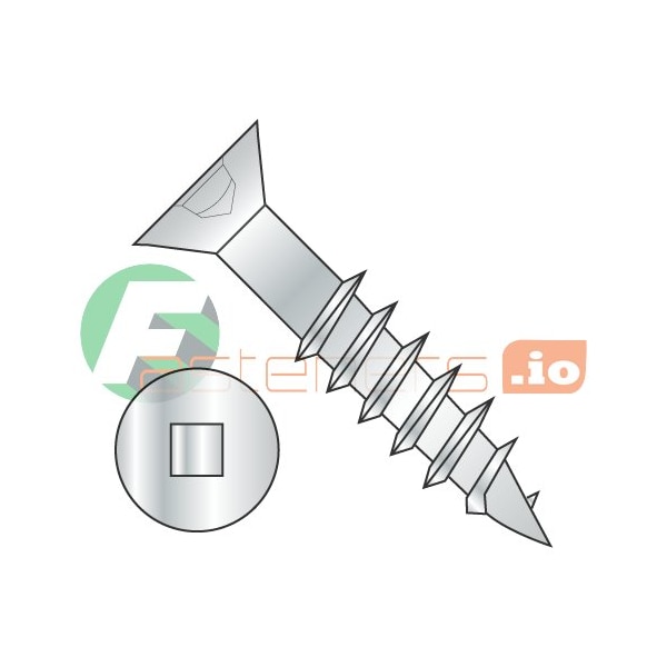 Newport Fasteners Wood Screw, #8, 2-1/2 in, Zinc Plated Steel Flat Head Square Drive, 2200 PK 463732 - main